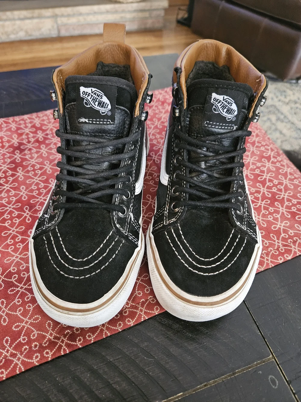 Vans Kids Black and Brown High-Top Sneakers